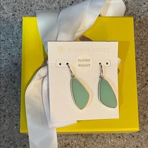 Kendra Scott Mint Green and Silver Earrings